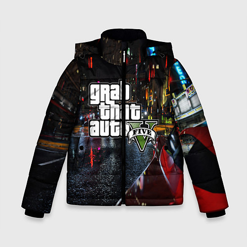 Зимняя куртка для мальчика Grand Theft Auto V / 3D-Черный – фото 1