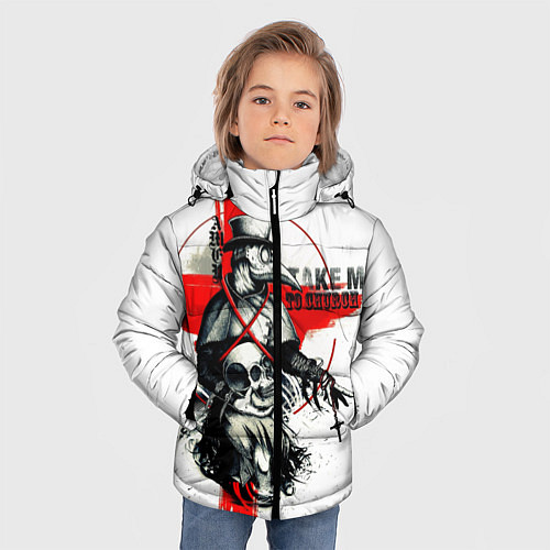 Зимняя куртка для мальчика Чумной доктор / 3D-Красный – фото 3