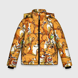 Куртка зимняя для мальчика Корги, цвет: 3D-светло-серый