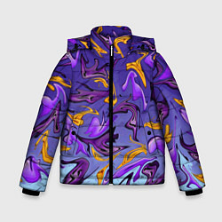 Куртка зимняя для мальчика Абстракция, цвет: 3D-черный