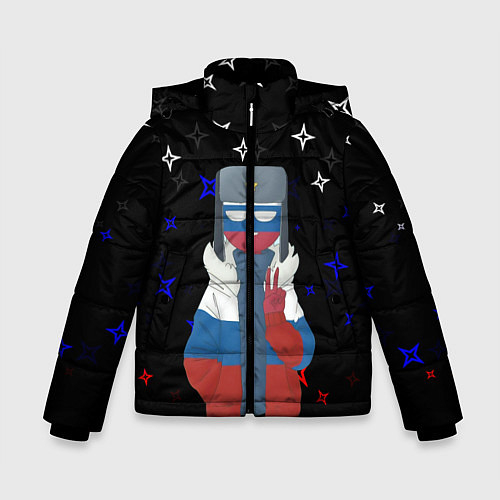 Зимняя куртка для мальчика CountryHumans / 3D-Черный – фото 1
