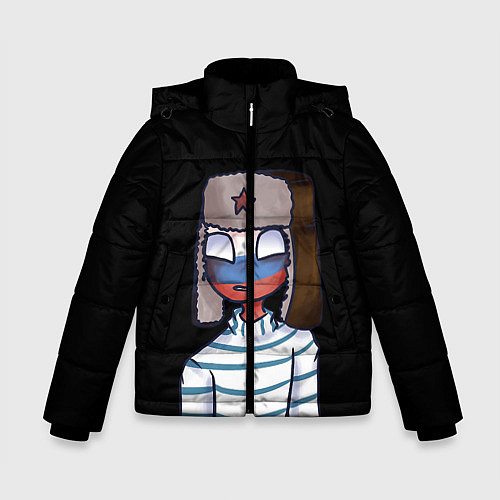 Зимняя куртка для мальчика CountryHumans - Россия / 3D-Черный – фото 1