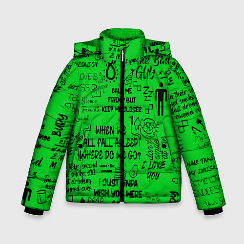 Зимняя куртка для мальчика GREEN BILLIE EILISH / 3D-Черный – фото 1