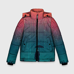 Куртка зимняя для мальчика Космический Дождь, цвет: 3D-черный