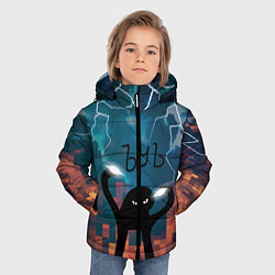 Куртка зимняя для мальчика ЪУЪ Молнии, цвет: 3D-красный — фото 2