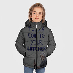 Куртка зимняя для мальчика ВЕДЬМАКУ ЗАПЛАТИТЕ МОНЕТОЙ, цвет: 3D-светло-серый — фото 2
