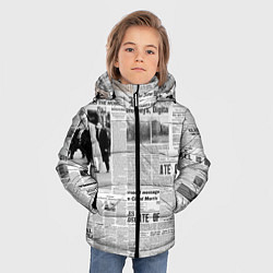 Куртка зимняя для мальчика Газета Newspaper, цвет: 3D-черный — фото 2
