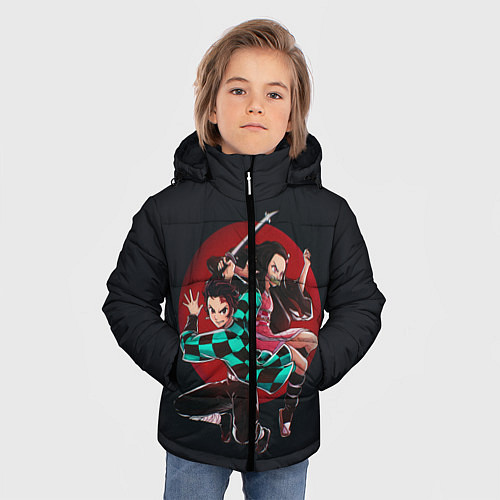 Зимняя куртка для мальчика KIMETSU NO YAIBA / 3D-Красный – фото 3