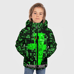 Куртка зимняя для мальчика MINECRAFT CREEPER, цвет: 3D-черный — фото 2