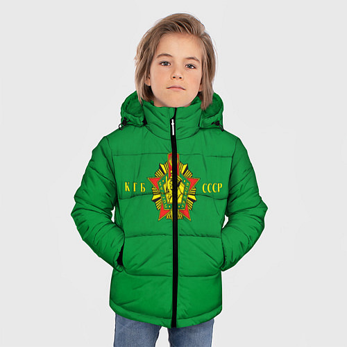 Зимняя куртка для мальчика Пограничные Войска КГБ СССР / 3D-Красный – фото 3