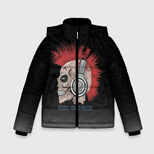 Зимняя куртка для мальчика Rebel hard music / 3D-Черный – фото 1
