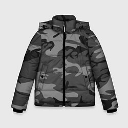 Куртка зимняя для мальчика Военный камуфляж, цвет: 3D-черный