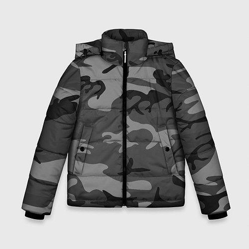 Зимняя куртка для мальчика Военный камуфляж / 3D-Черный – фото 1