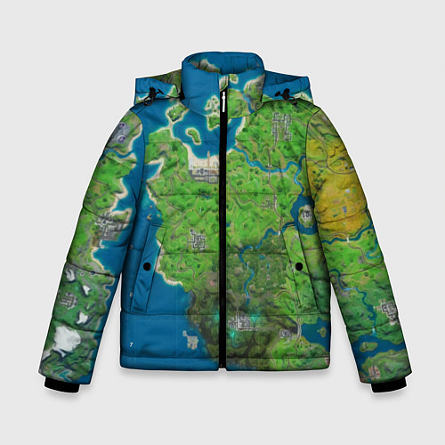 Зимняя куртка для мальчика Fortnite карта / 3D-Черный – фото 1