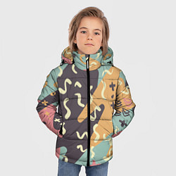 Куртка зимняя для мальчика Абстрактный узор, цвет: 3D-черный — фото 2
