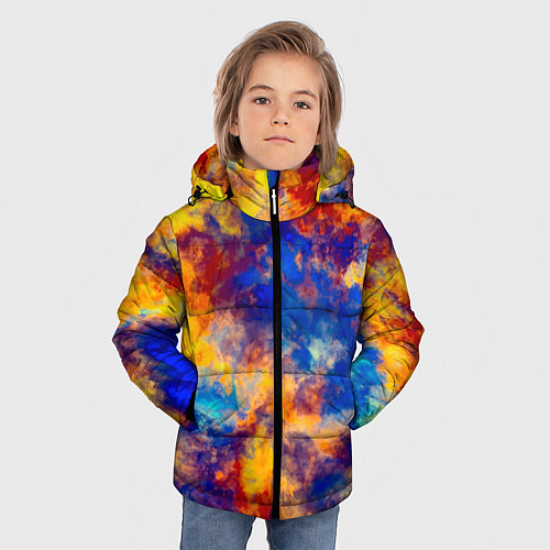 Зимняя куртка для мальчика Огненно-синий полутон / 3D-Красный – фото 3
