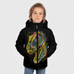 Куртка зимняя для мальчика Тираннозавр Рекс, цвет: 3D-черный — фото 2