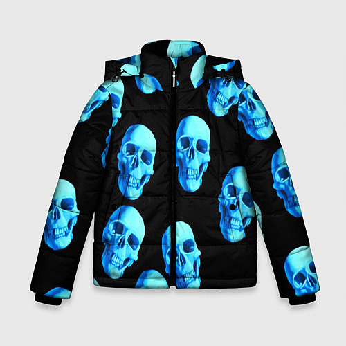 Зимняя куртка для мальчика Черепа стиль / 3D-Черный – фото 1