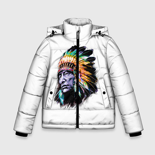 Зимняя куртка для мальчика Индеец / 3D-Черный – фото 1