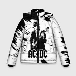 Куртка зимняя для мальчика ACDC, цвет: 3D-светло-серый