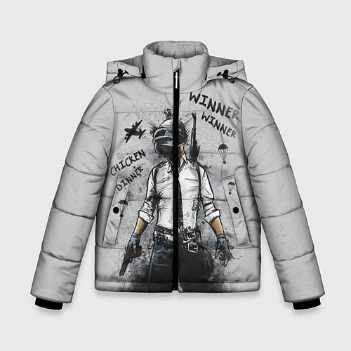Зимняя куртка для мальчика PUBG / 3D-Светло-серый – фото 1