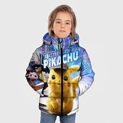 Куртка зимняя для мальчика Детектив Пикачу, цвет: 3D-светло-серый — фото 2