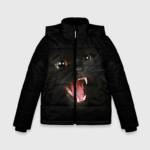Зимняя куртка для мальчика Злой Котик / 3D-Черный – фото 1