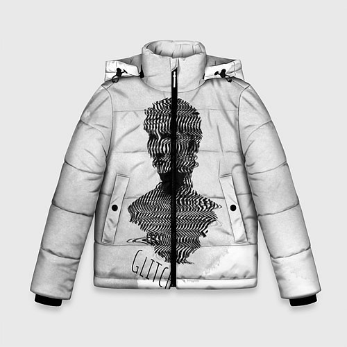 Зимняя куртка для мальчика Бюст статуи Glitch face / 3D-Черный – фото 1