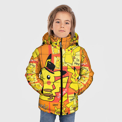 Зимняя куртка для мальчика Pikachu / 3D-Красный – фото 3