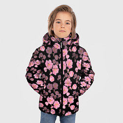 Куртка зимняя для мальчика Цветок сакуры, цвет: 3D-черный — фото 2