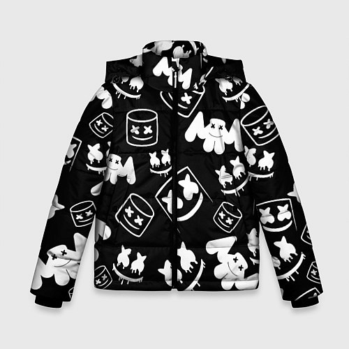 Зимняя куртка для мальчика Marshmello ЧБ / 3D-Черный – фото 1
