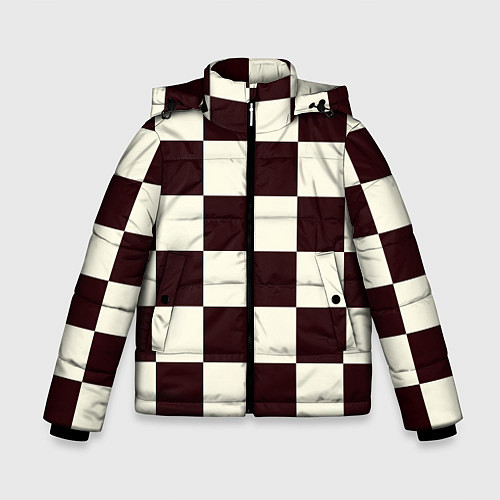 Зимняя куртка для мальчика Шахматка / 3D-Черный – фото 1