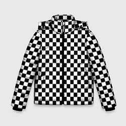 Куртка зимняя для мальчика Шахматка мелкая, цвет: 3D-светло-серый