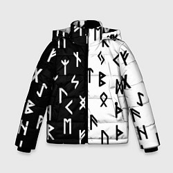 Куртка зимняя для мальчика РУНЫ, цвет: 3D-черный