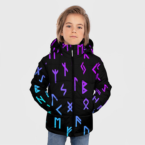 Зимняя куртка для мальчика РУНЫ / 3D-Светло-серый – фото 3
