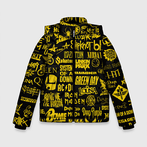 Зимняя куртка для мальчика Логотипы рок групп GOLD / 3D-Черный – фото 1