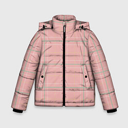 Куртка зимняя для мальчика Шотландка Розовая, цвет: 3D-черный