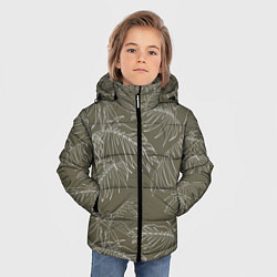Куртка зимняя для мальчика Листья пальмы, цвет: 3D-черный — фото 2