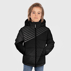 Куртка зимняя для мальчика МЕТАЛЛИЧЕСКИЕ ПОЛОСЫ, цвет: 3D-черный — фото 2