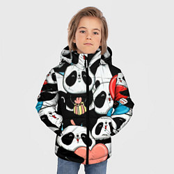 Куртка зимняя для мальчика Панды, цвет: 3D-красный — фото 2