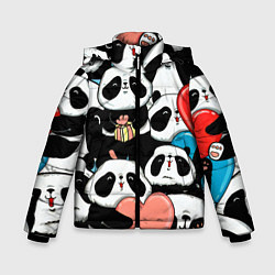 Куртка зимняя для мальчика Панды, цвет: 3D-черный