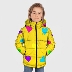Куртка зимняя для мальчика СЕРДЕЧКИ, цвет: 3D-черный — фото 2