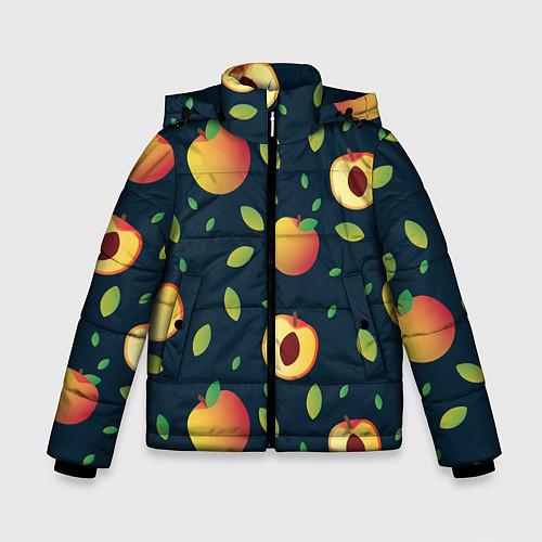 Зимняя куртка для мальчика Фруктовый арт / 3D-Черный – фото 1