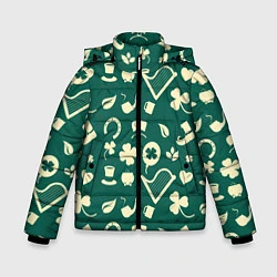 Куртка зимняя для мальчика Ирландский арт, цвет: 3D-черный