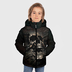 Куртка зимняя для мальчика ЧЕРЕП, цвет: 3D-светло-серый — фото 2
