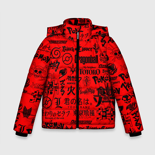 Зимняя куртка для мальчика ЛОГОТИПЫ АНИМЕ / 3D-Черный – фото 1