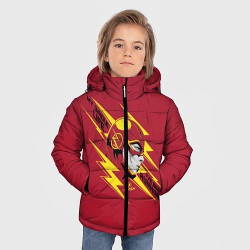 Зимняя куртка для мальчика The Flash / 3D-Светло-серый – фото 3