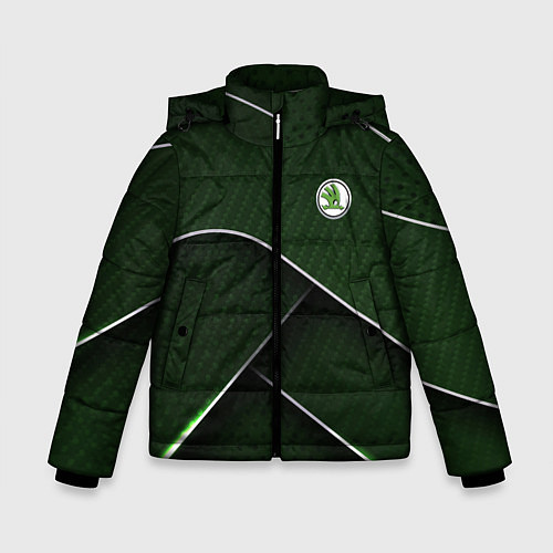 Зимняя куртка для мальчика Шкода мини логотип / 3D-Черный – фото 1