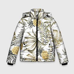 Куртка зимняя для мальчика Тропики хаки, цвет: 3D-красный