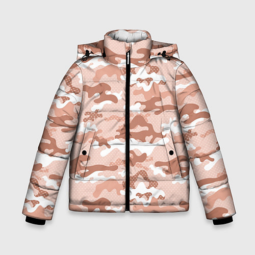 Зимняя куртка для мальчика Песочный камуфляж / 3D-Черный – фото 1